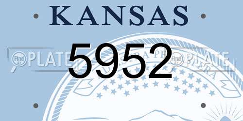 5952 Kansas License Plate