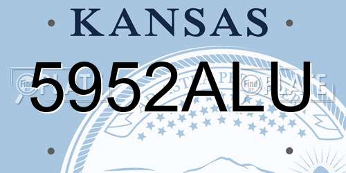 5952ALU Kansas License Plate