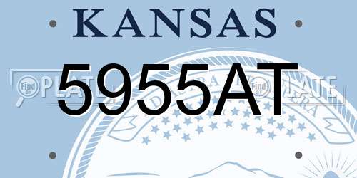 5955AT Kansas License Plate