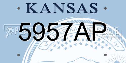 5957AP Kansas License Plate