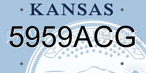5959ACG Kansas License Plate