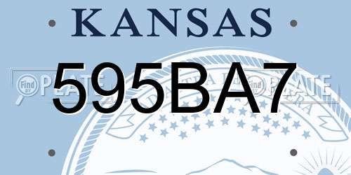 595BA7 Kansas License Plate