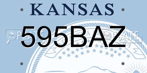 595BAZ Kansas License Plate