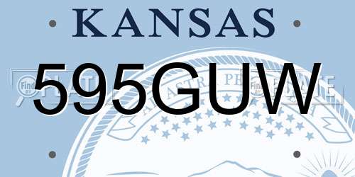 595GUW Kansas License Plate
