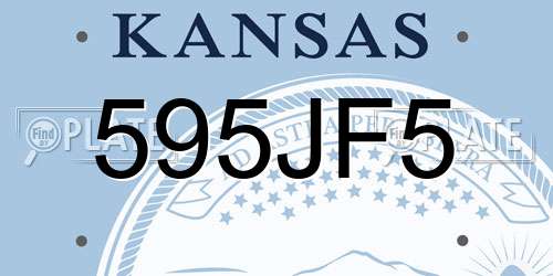 595JF5 Kansas License Plate