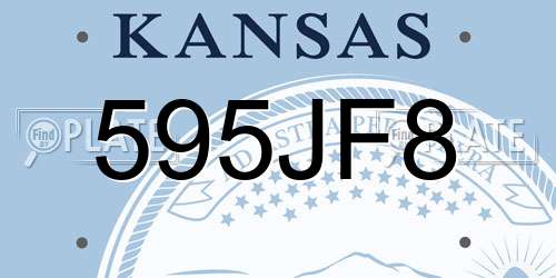 595JF8 Kansas License Plate