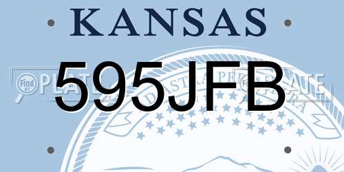 595JFB Kansas License Plate
