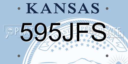 595JFS Kansas License Plate