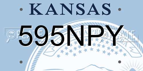 595NPY Kansas License Plate