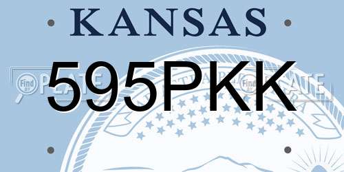 595PKK Kansas License Plate