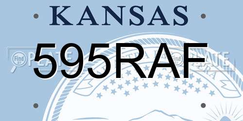 595RAF Kansas License Plate