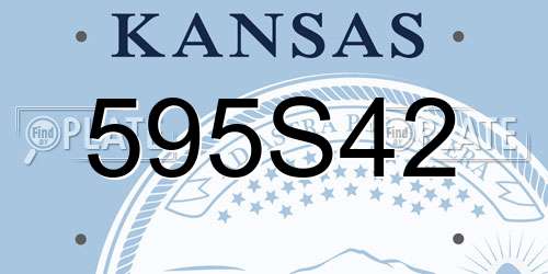 595S42 Kansas License Plate