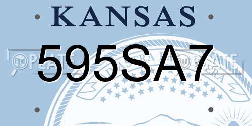 595SA7 Kansas License Plate