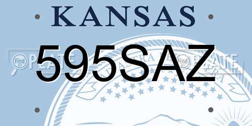 595SAZ Kansas License Plate