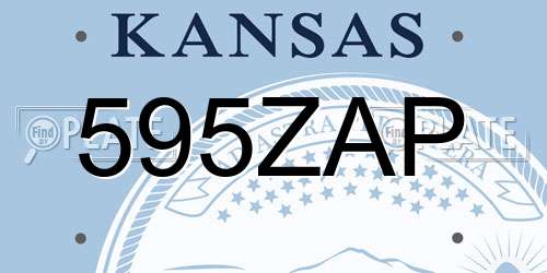 595ZAP Kansas License Plate