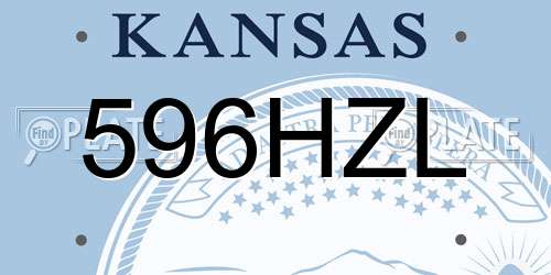 596HZL Kansas License Plate