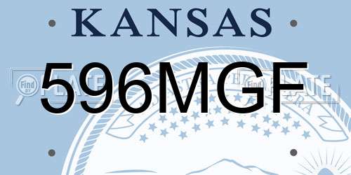 596MGF Kansas License Plate