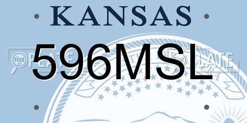596MSL Kansas License Plate