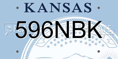 596NBK Kansas License Plate