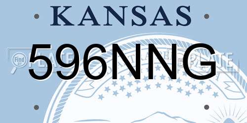 596NNG Kansas License Plate