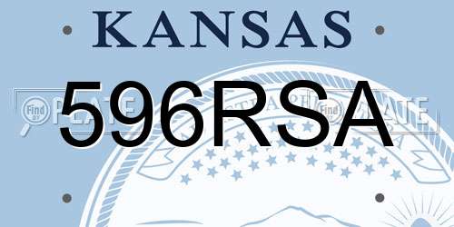 596RSA Kansas License Plate