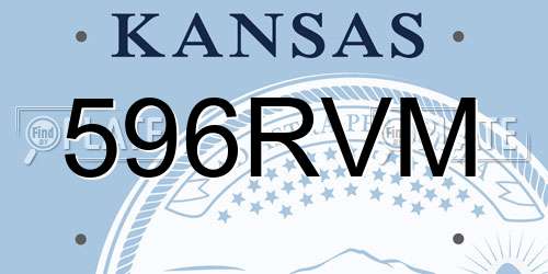 596RVM Kansas License Plate