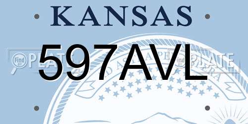 597AVL Kansas License Plate