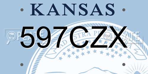 597CZX Kansas License Plate