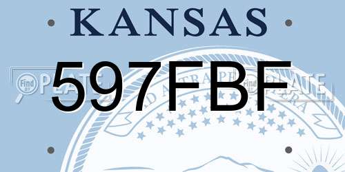 597FBF Kansas License Plate
