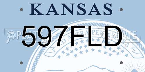 597FLD Kansas License Plate
