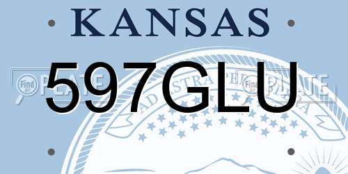597GLU Kansas License Plate