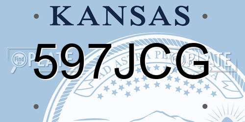 597JCG Kansas License Plate