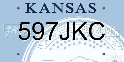 597JKC Kansas License Plate