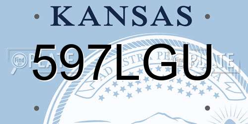 597LGU Kansas License Plate