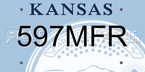 597MFR Kansas License Plate