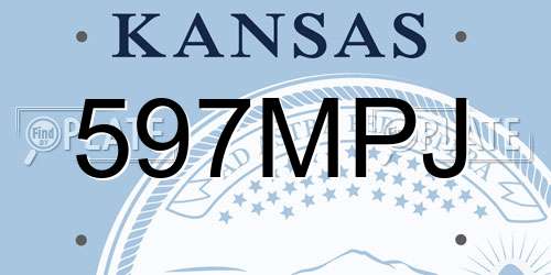 597MPJ Kansas License Plate