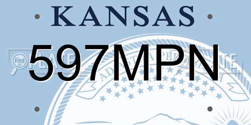 597MPN Kansas License Plate
