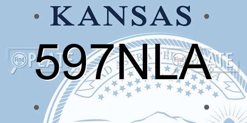 597NLA Kansas License Plate