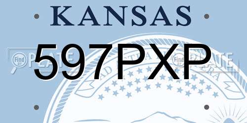 597PXP Kansas License Plate