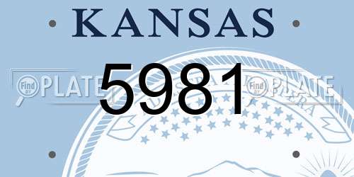 5981 Kansas License Plate
