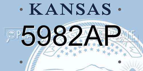 5982AP Kansas License Plate