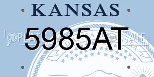 5985AT Kansas License Plate