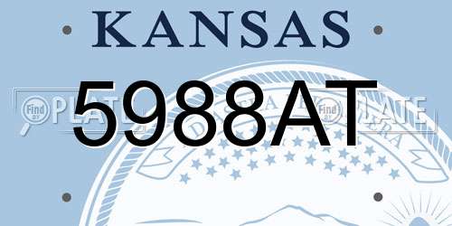 5988AT Kansas License Plate