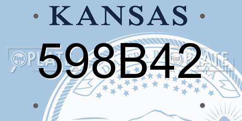598B42 Kansas License Plate