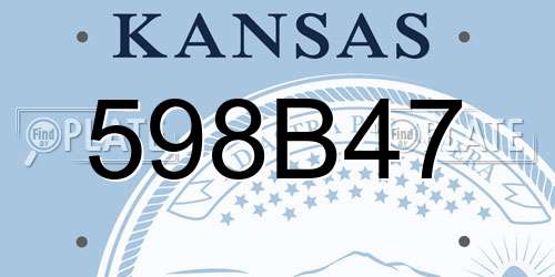 598B47 Kansas License Plate