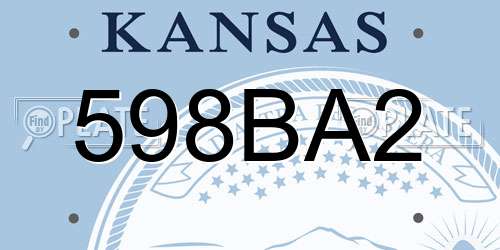 598BA2 Kansas License Plate