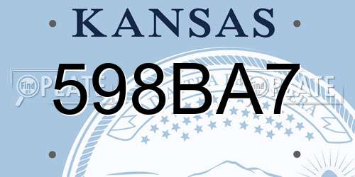 598BA7 Kansas License Plate