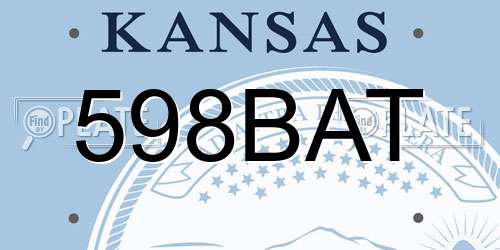 598BAT Kansas License Plate