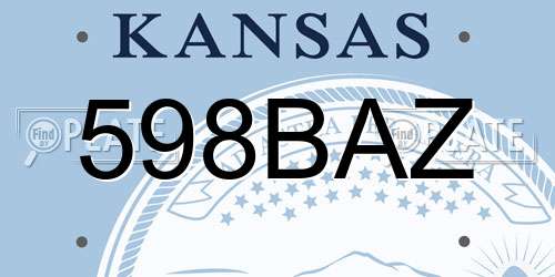 598BAZ Kansas License Plate