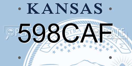 598CAF Kansas License Plate